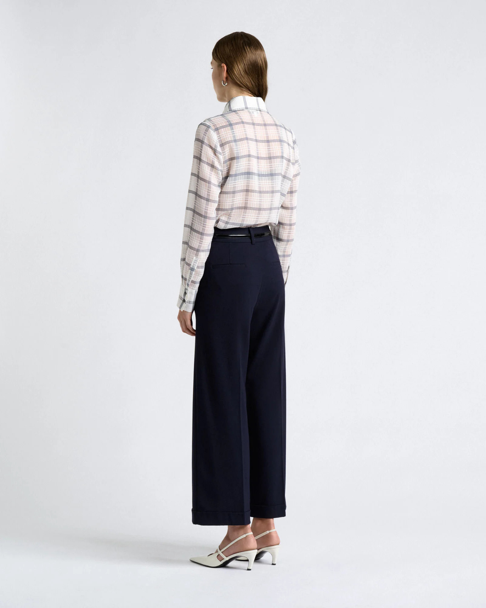 Stretch Suiting Cuffed Cropped Pant | Cue AU