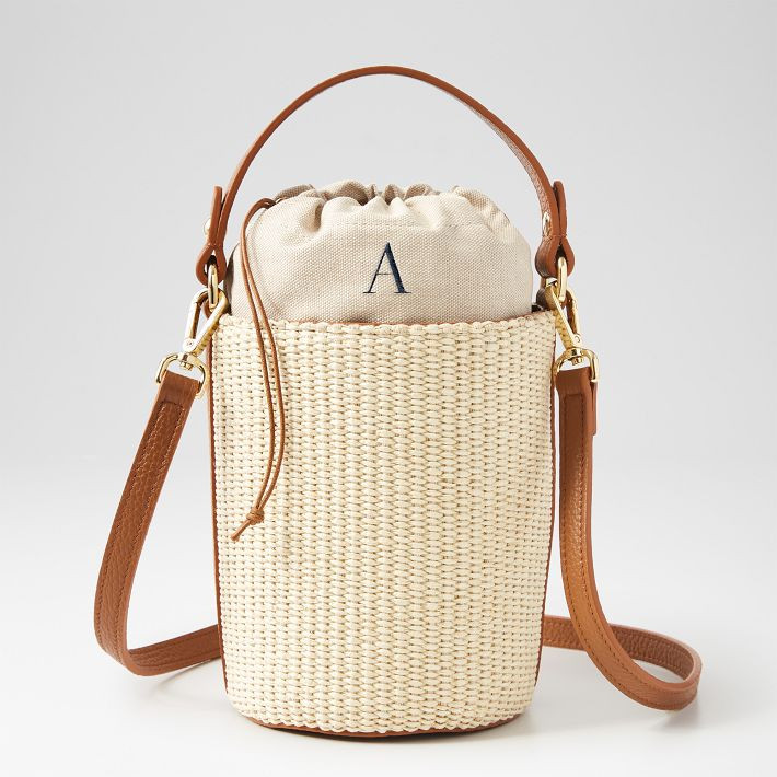 Isabella Italian Raffia Bucket Bag | Mark and Graham