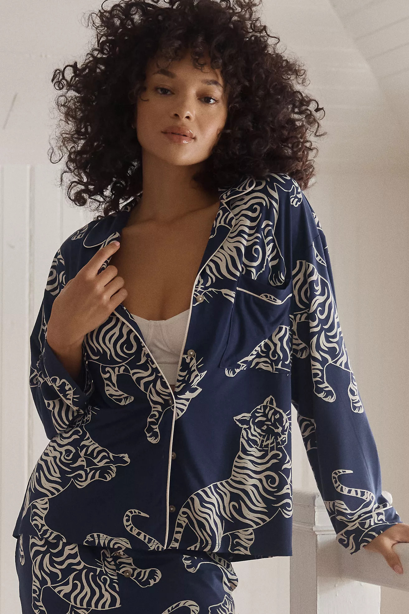The LyreBird ModaLuxe Long-Sleeve Pajama Shirt | Anthropologie (US)