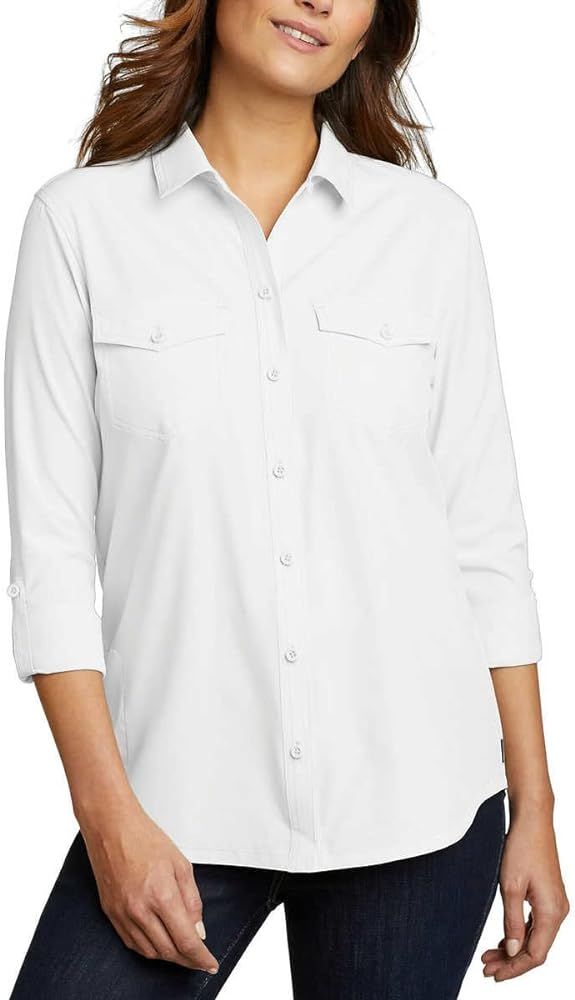 Eddie Bauer Womens Tops UPF 50+ UV Sun Protection Long-Sleeve Button Down Blouses Tops with Pocke... | Amazon (US)