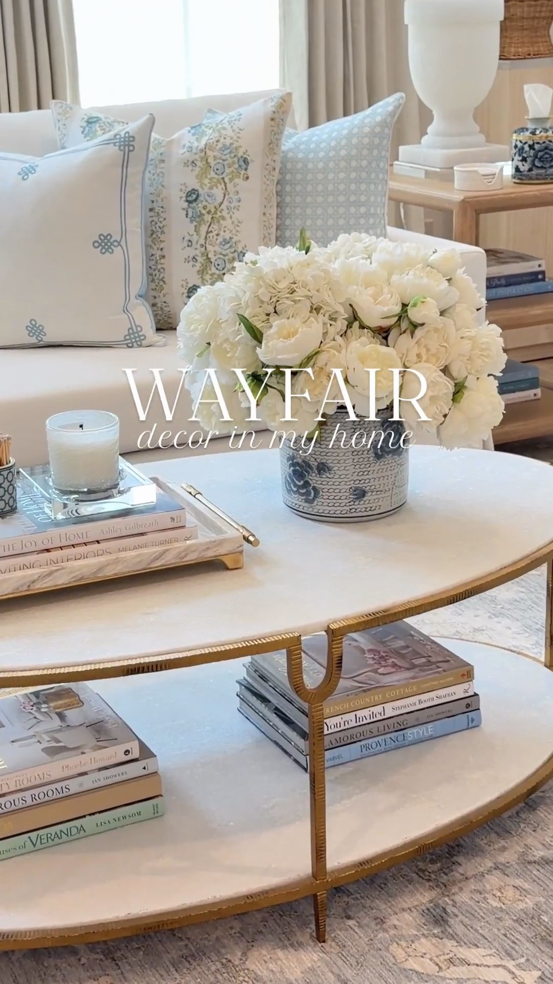 #ad Wayfair most loved decor in my home right now! 🤍 From beautiful lamps to timeless blue & white accessories, @Wayfair has everything you need for that perfect finishing touch! 😍 Shop my favorites and more!! #wayfairpartner #wayfair 

Living room coffee table styling entryway styling home decor furniture Traditional elegant timeless decor