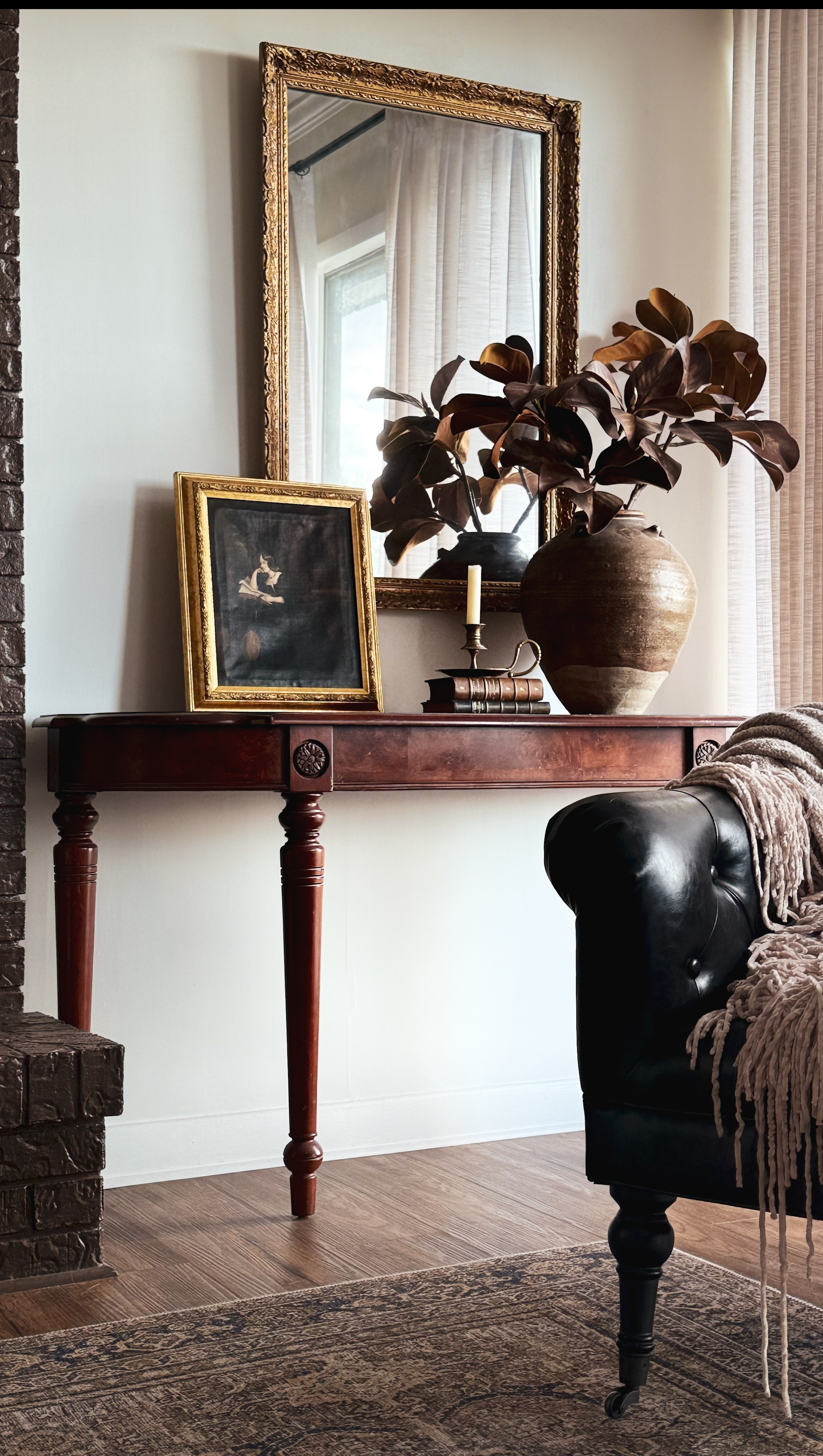 One of the most asked-about pieces in our home is this cherry console table. While this particular piece is vintage—and I’ve only been able to find one version of it online, which is now sold out—I’ve linked a few similar options below! 🤎 Visit refugeinteriors.com to shop the vintage decor featured here! 

 #LTKHome