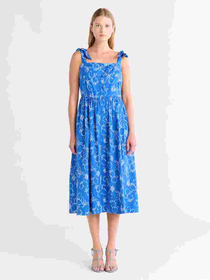 Free Assembly Women's and Women's Plus Sleeveless Cotton Midi Dress with Tie Shoulders, XS-4X - W... | Walmart (US)