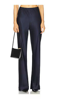 EAVES Loretta Silk Pants in Navy from Revolve.com | Revolve Clothing (Global)