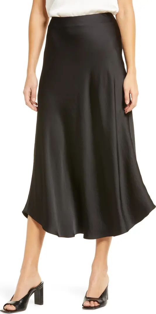 Nordstrom Bias Cut Satin Midi Skirt | Nordstrom | Nordstrom