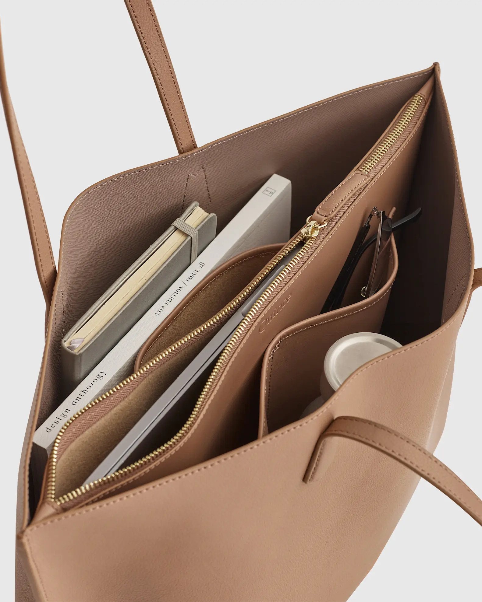 Italian Leather Triple Compartment Shopper Tote | Quince