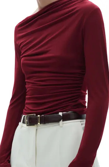 Asymmetric Gathered Long Sleeve Top | Nordstrom