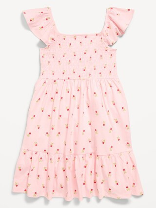 Printed Fit and Flare Smocked Dress for Girls | Old Navy (US)