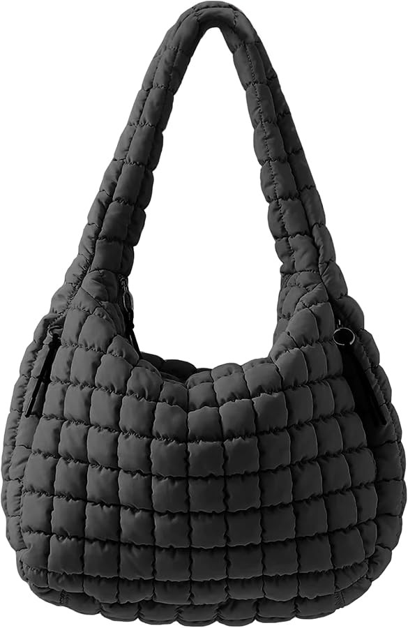 Puffer Quilted Shoulder Bag for Women Padding Shoulder Bag Puffy Hobo Bag Trendy Tote Bag 2025 | Amazon (US)
