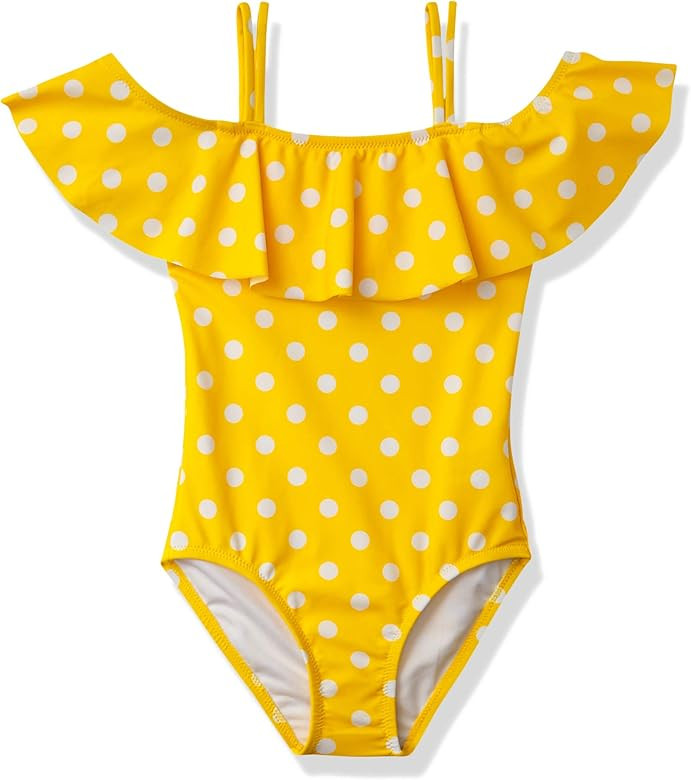 Kanu Surf Girls' Peggy UPF 50+ Beach Sport Off Shoulder One Piece Swimsuit | Amazon (US)