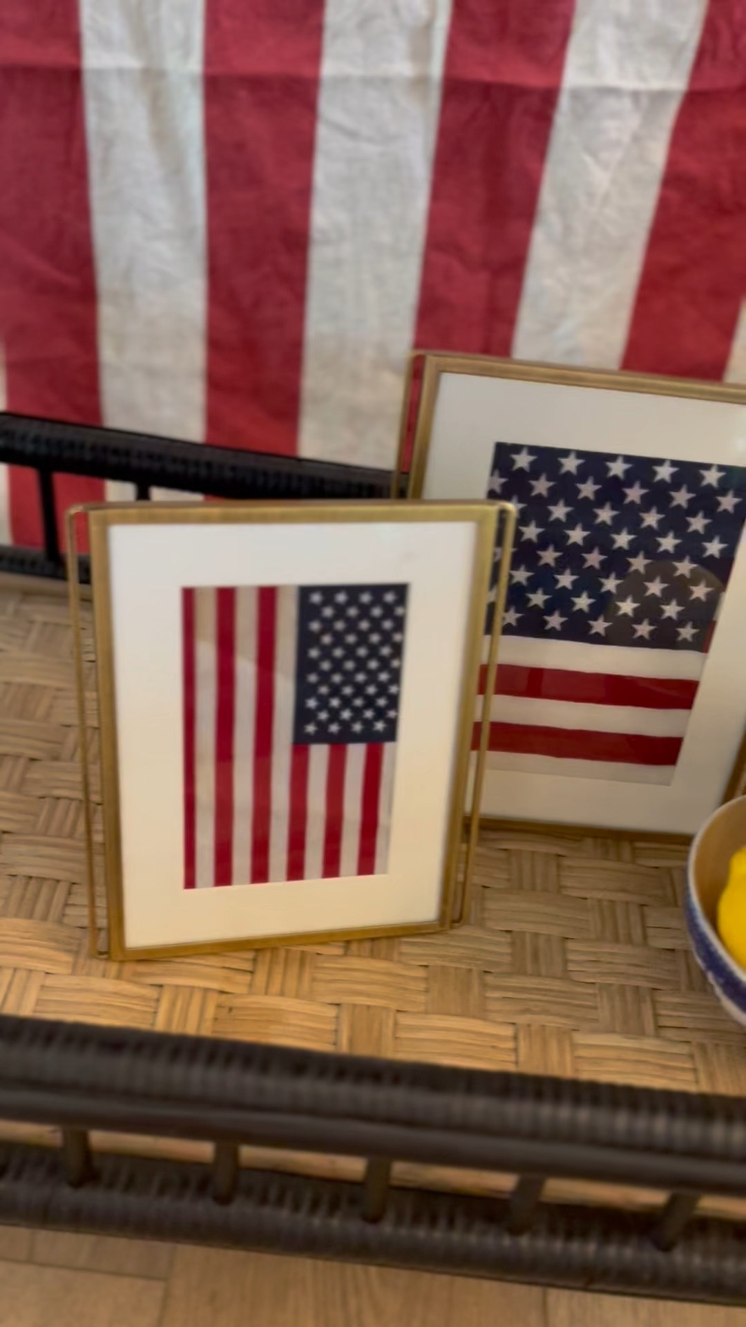 Swapping out a seasonal touch in your photo frames is a quick and easy way to decorate for a holiday. 

I popped some old mini flags in these versatile brass frames to add something to the bottom shelf of this cart for some patriotic decor ❤️🤍💙.

Independence Day | 4th of July Decor

#LTKHome #LTKParties #LTKSeasonal