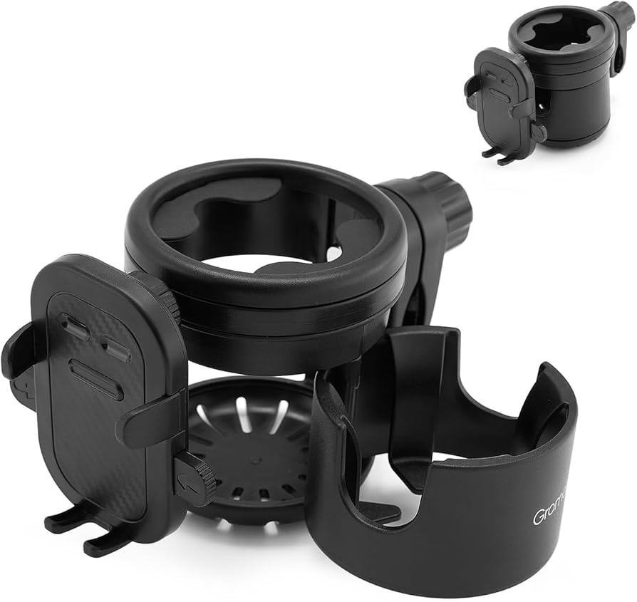 Gromast Universal Stroller Cup Holder with Phone Holder, 3-in-1 Detachable Drink Holder 360° Rot... | Amazon (US)