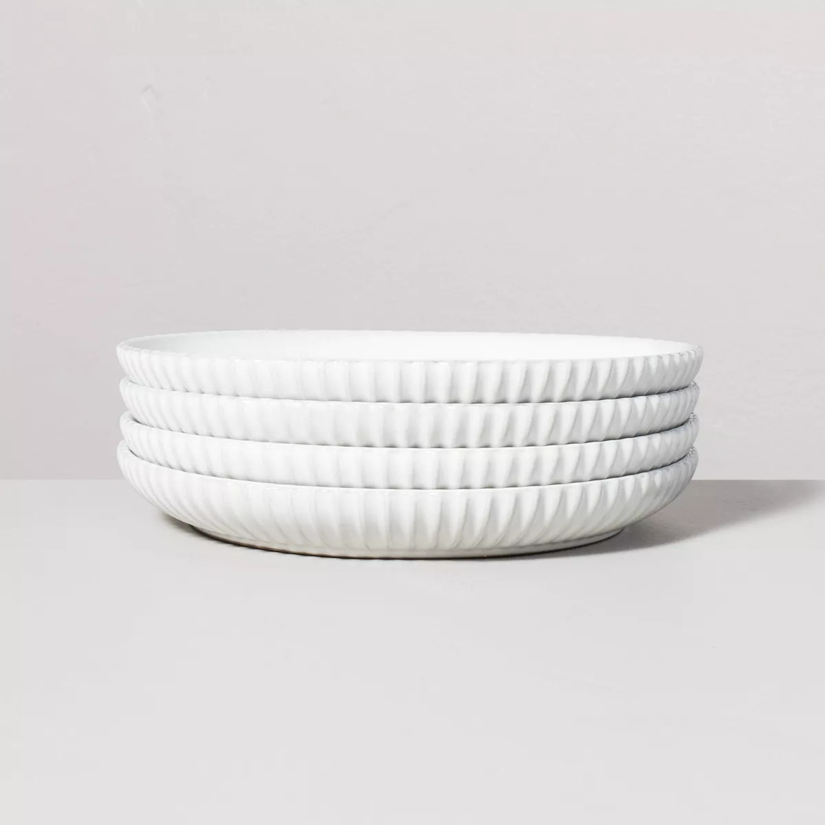 8" Fluted Stoneware Salad Plate Cream - Hearth & Hand™ with Magnolia | Target