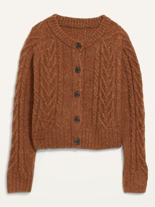 Cropped Cable-Knit Cardigan Sweater for Women | Old Navy (US)