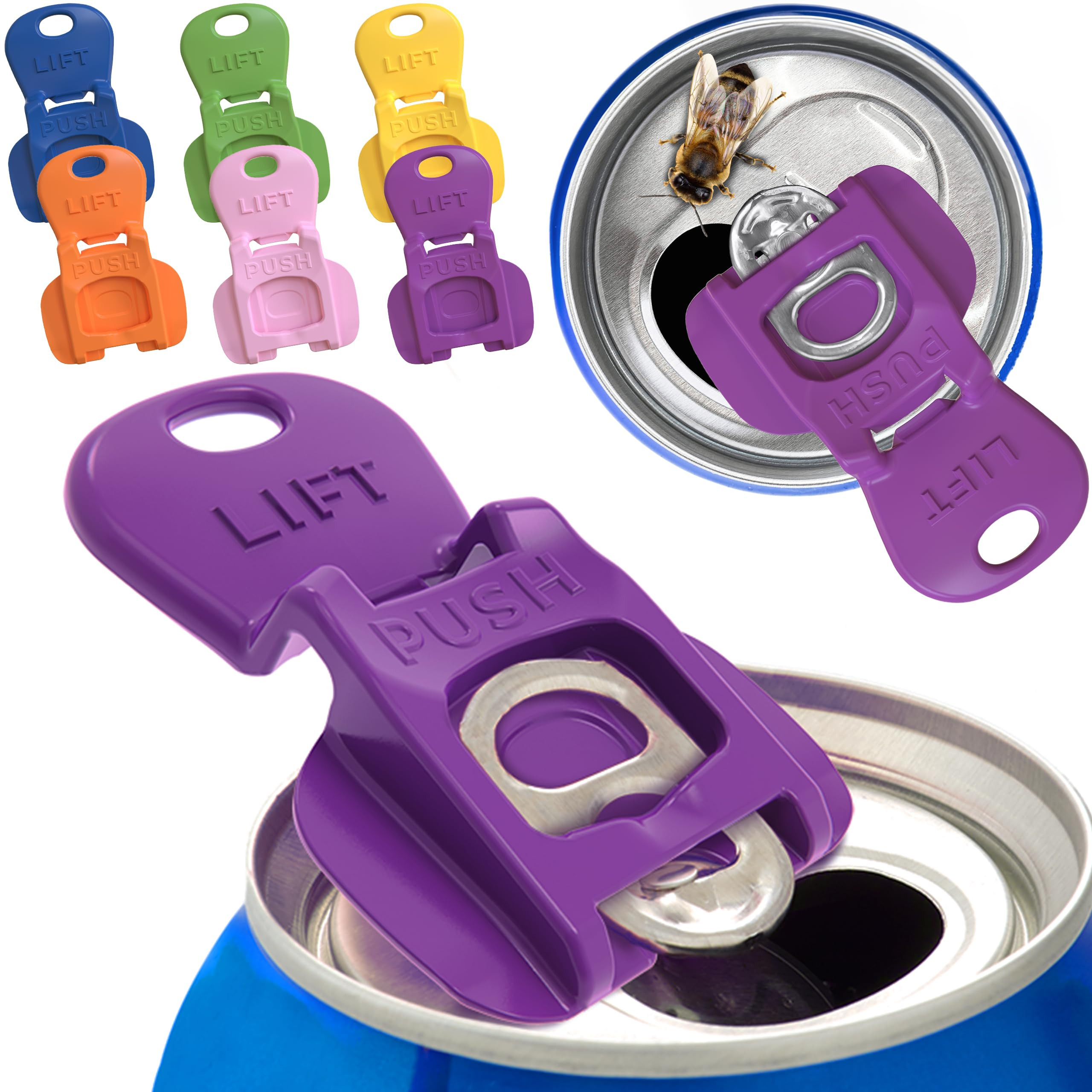 Complete Cover Easy Tab Opener New and Improved 6PK Beverage Barricade 2.0 by Avant Grub. Colorfu... | Amazon (US)