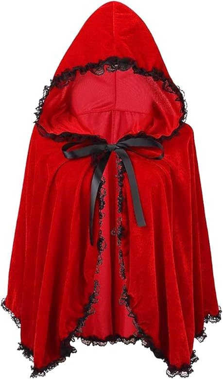 Colorful House Velvet Red Riding Hooded Velvet Cloak Halloween Christmas Cosplay Party Fancy Cape | Amazon (US)