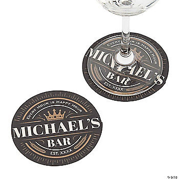 3 1/2" Bulk 50 Pc. Personalized Vintage Aged to Perfection Paper Coasters | Oriental Trading Company