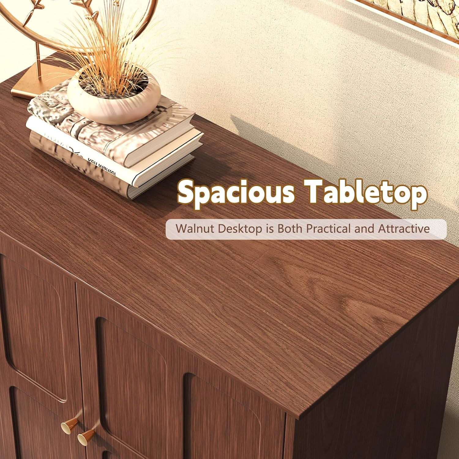 ARTPOWER Brown Sideboard Buffet Cabinet with Storage, Mid-Century Modern Storage Cabinet with 2 D... | Amazon (US)