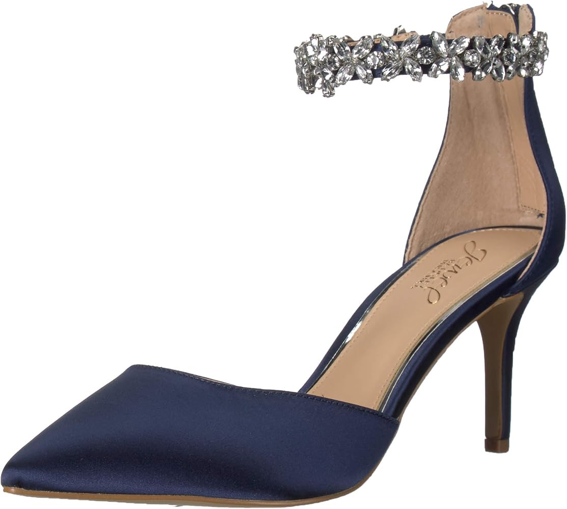 Jewel Badgley Mischka Raleigh Pointed Toe Kitten D'Orsay | Amazon (US)