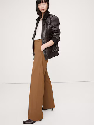 High-Rise Modern Straight Italian Wool Pant | Banana Republic (US)