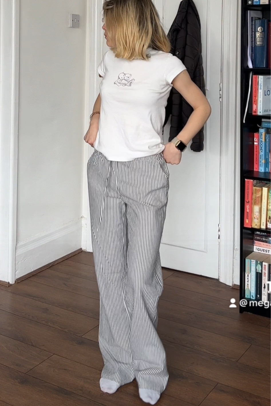 Stripe linen trousers 