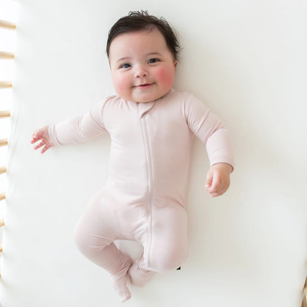 Zippered Footie in Blush | Kyte BABY