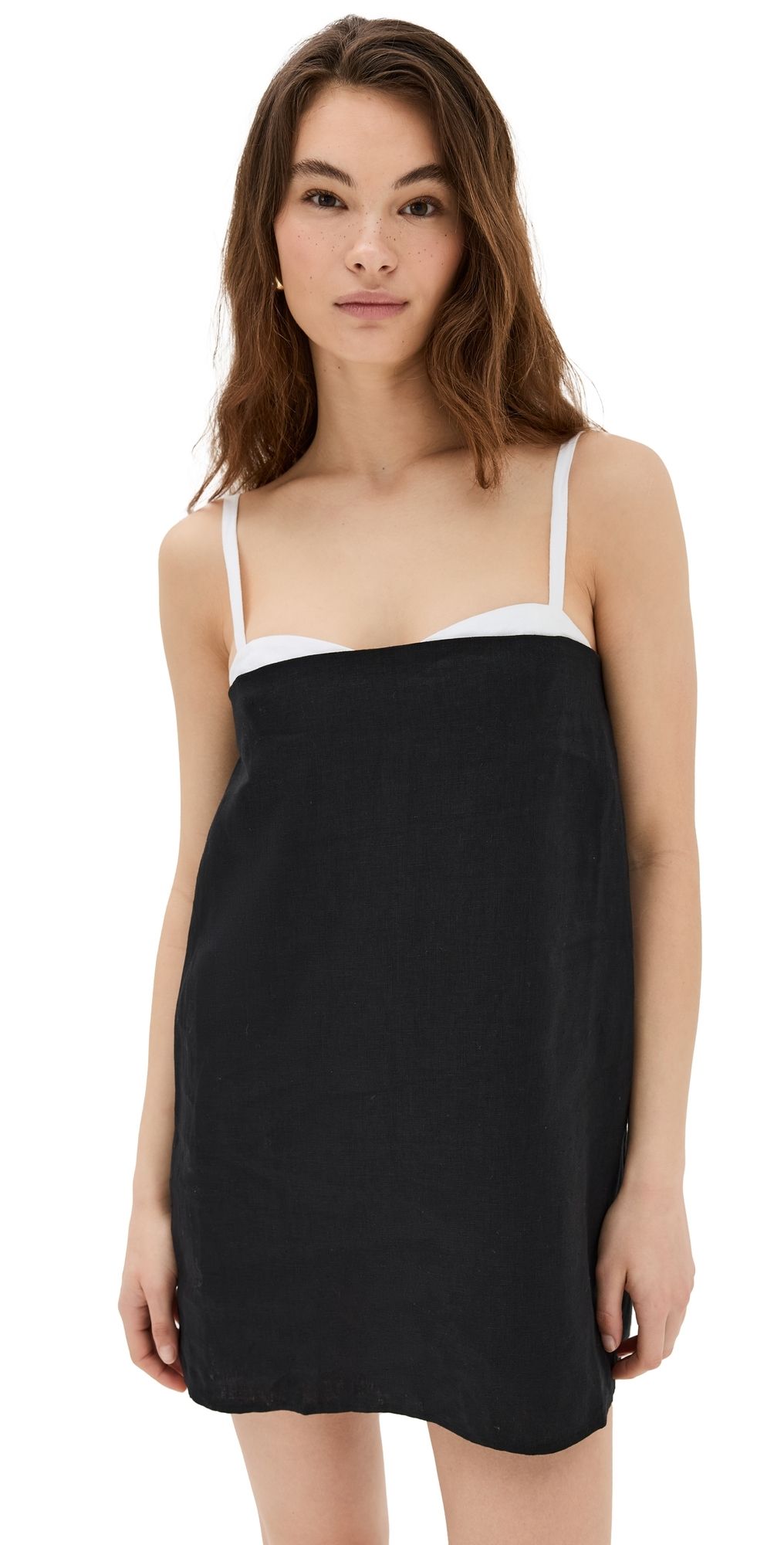 Reformation Lainey Linen Dress Black 10 | Shopbop