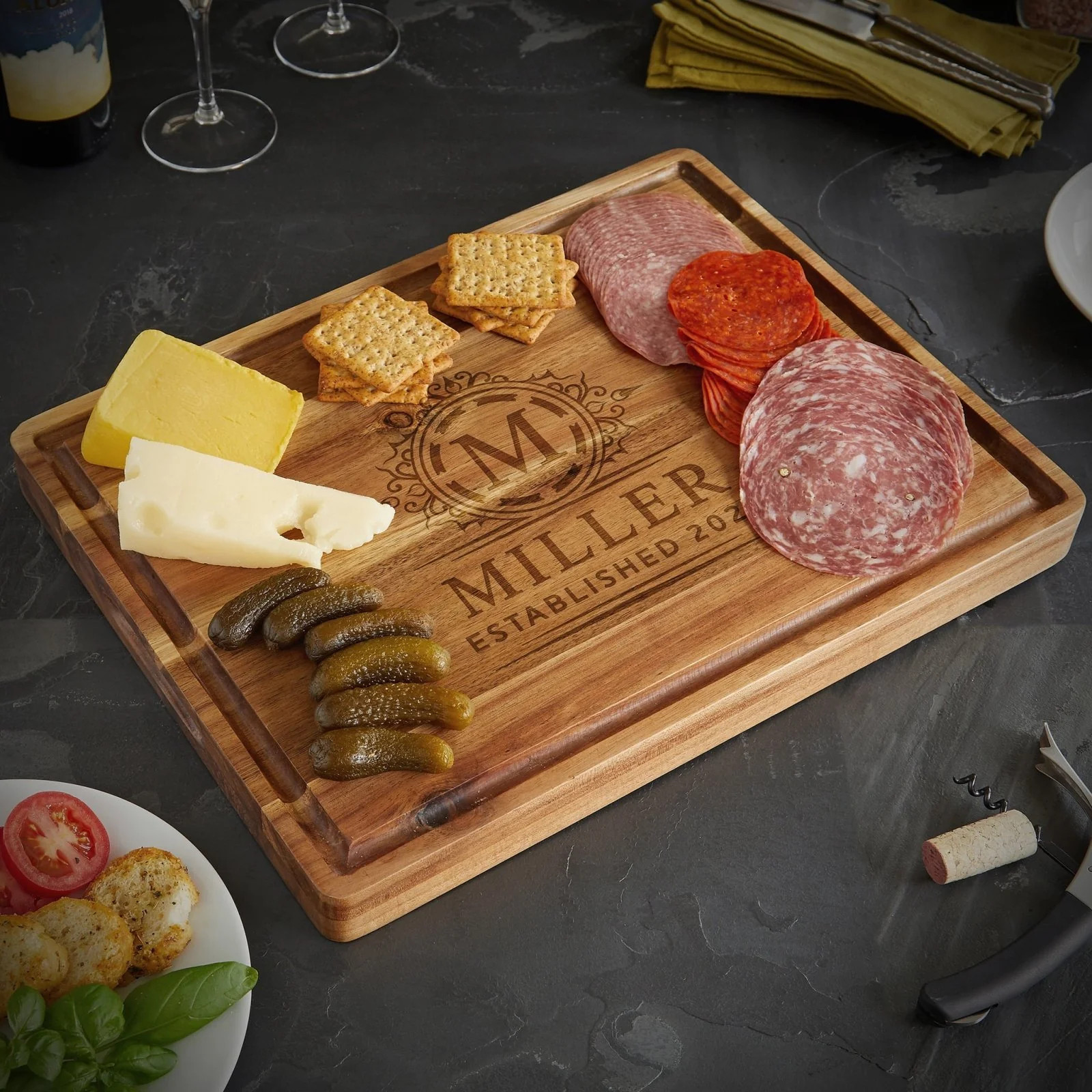Acacia  Personalized Cutting Board (1.5in Thick) | HomeWetBar.com