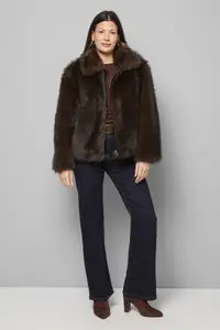 Jackets & Coats | Zip Through Short Fur Coat | Wallis | Debenhams UK