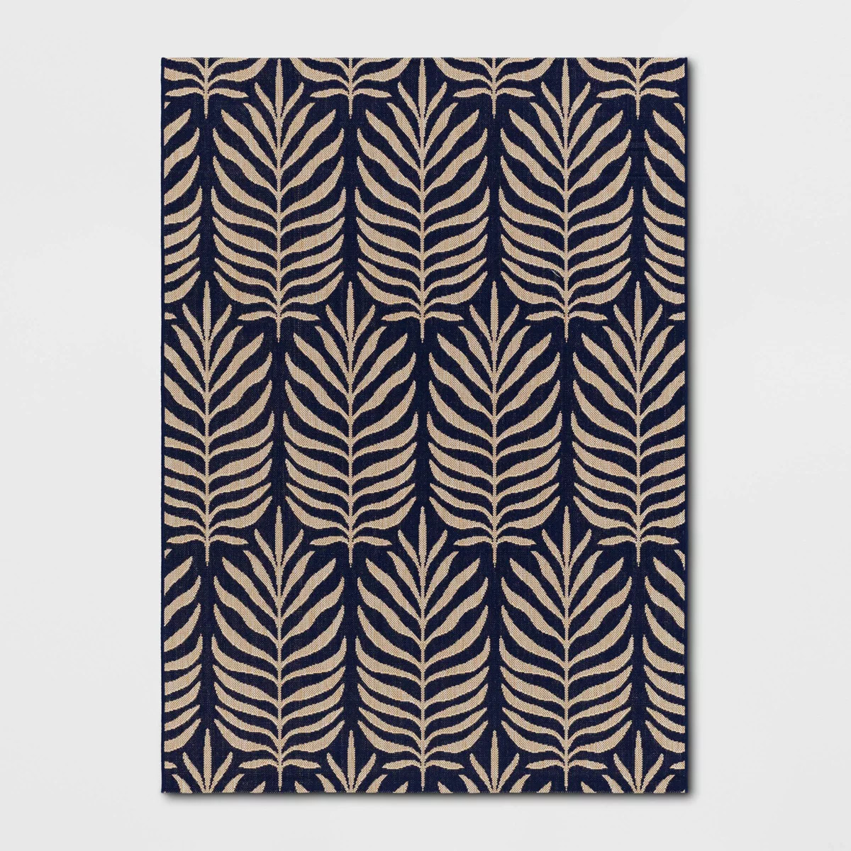 Vintage Palms Rectangular Woven Indoor Outdoor Area Rug Tan/Blue - Threshold™ | Target