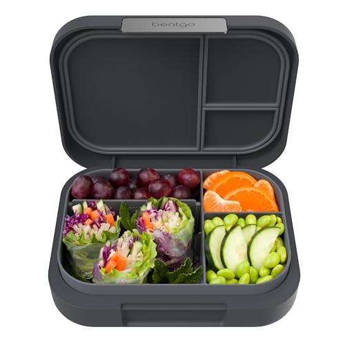 Bentgo® Modern - Leak-Resistant Bento Lunch Box For Adults, Teens, & Larger Appetites; Reusable BPA-Free Meal Prep Container with 3 or 4 Compartments, Dishwasher/Microwave Safe; 44oz (Dark Gray) | Amazon (US)