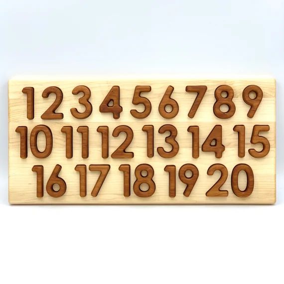 Wood 1-20 Numbers Puzzle -- All Natural Waldorf Montessori Homeschool Toy | Etsy (US)