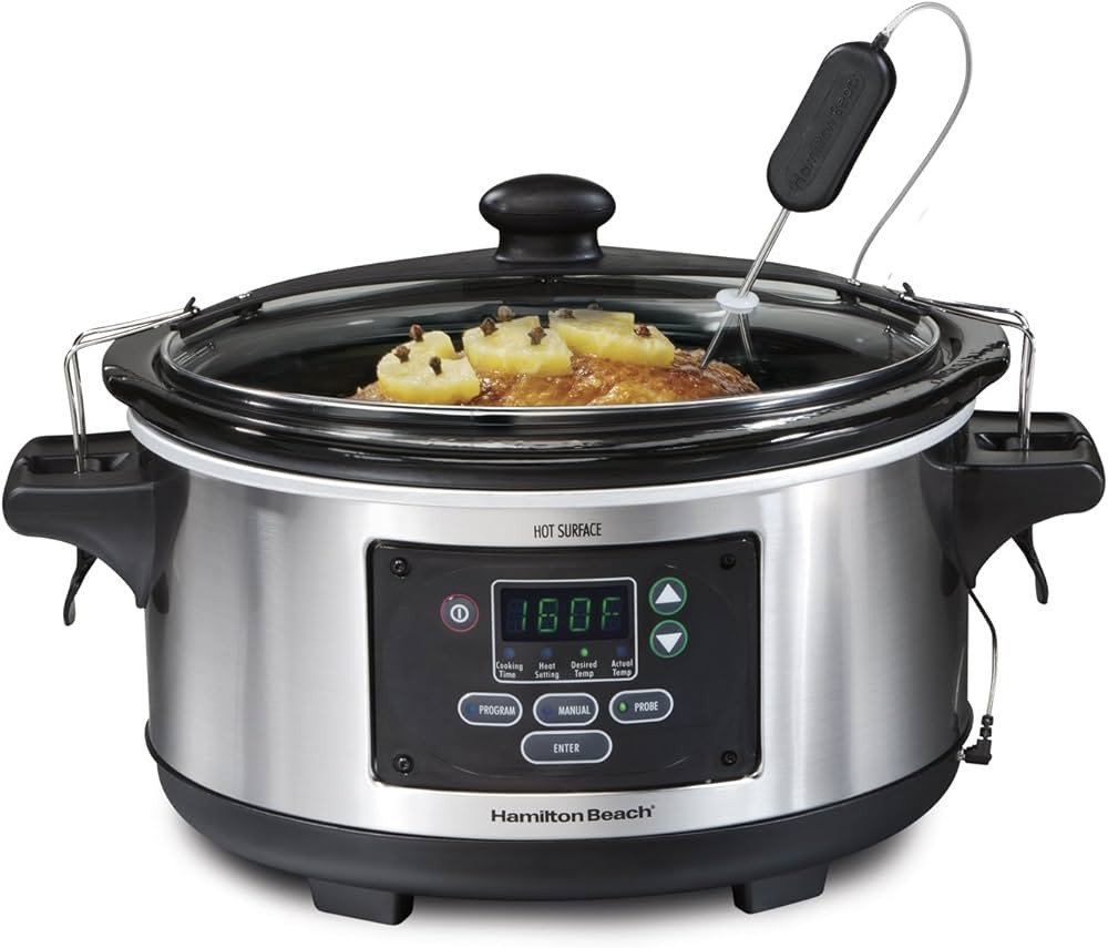 Amazon.com: Hamilton Beach Portable 6 Quart Set & Forget Digital Programmable Slow Cooker Lock, D... | Amazon (US)
