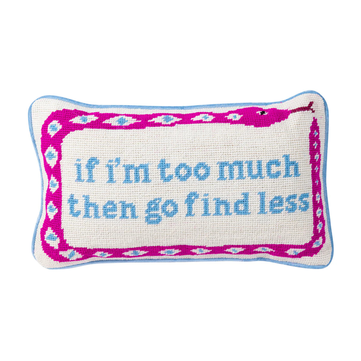 Furbish Studio - Go Find Less Needlepoint Pillow | Furbish Studio