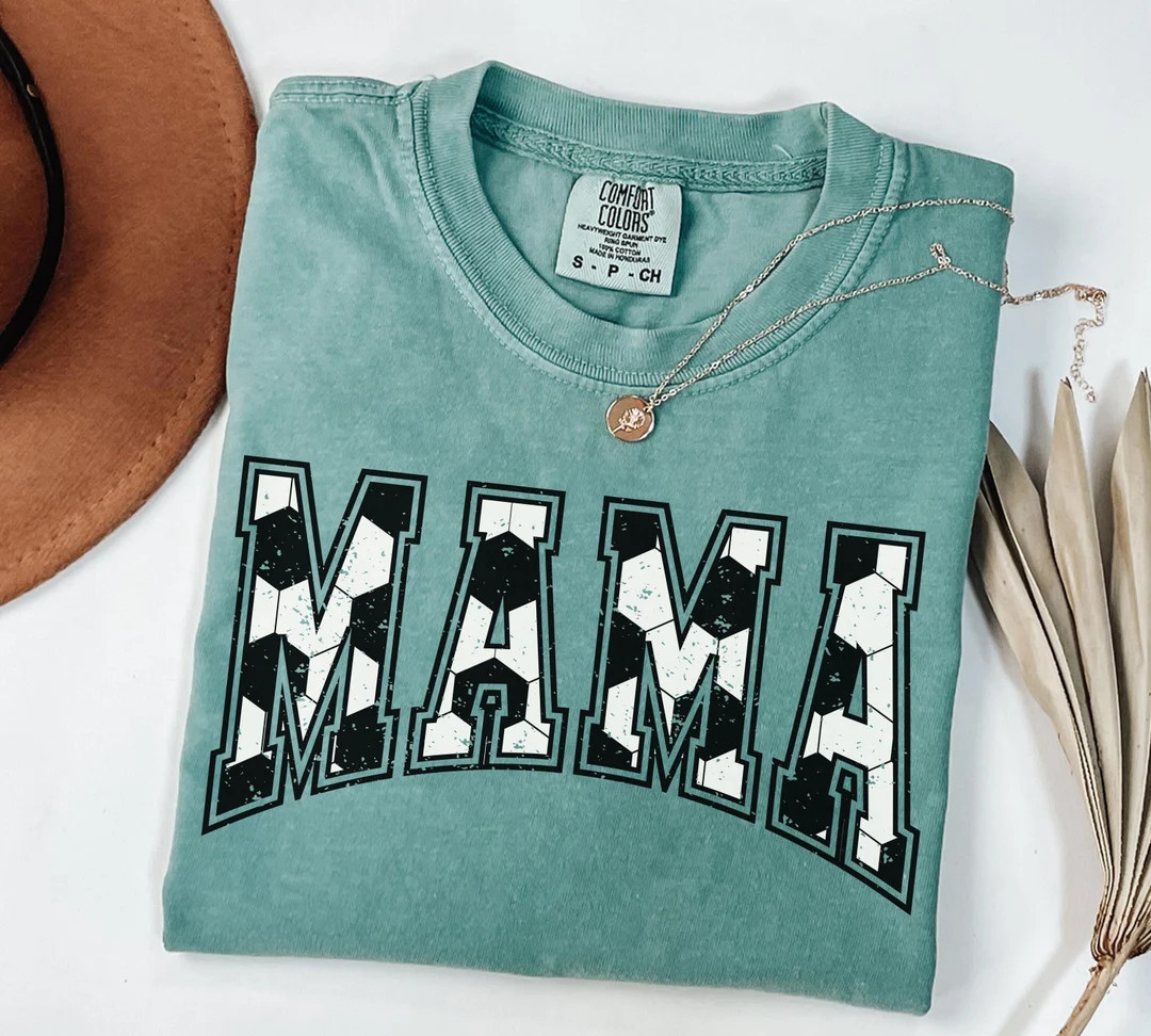 Comfort Colors® Soccer Mama Shirt Gift for Soccer Mom, Retro Sports Mom Tee, Mama Game Day Shirt... | Etsy (US)