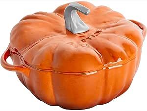 STAUB Cast Iron Dutch Oven 3.5-qt Pumpkin Cocotte with Stainless Steel Knob, Made in France, Serv... | Amazon (US)