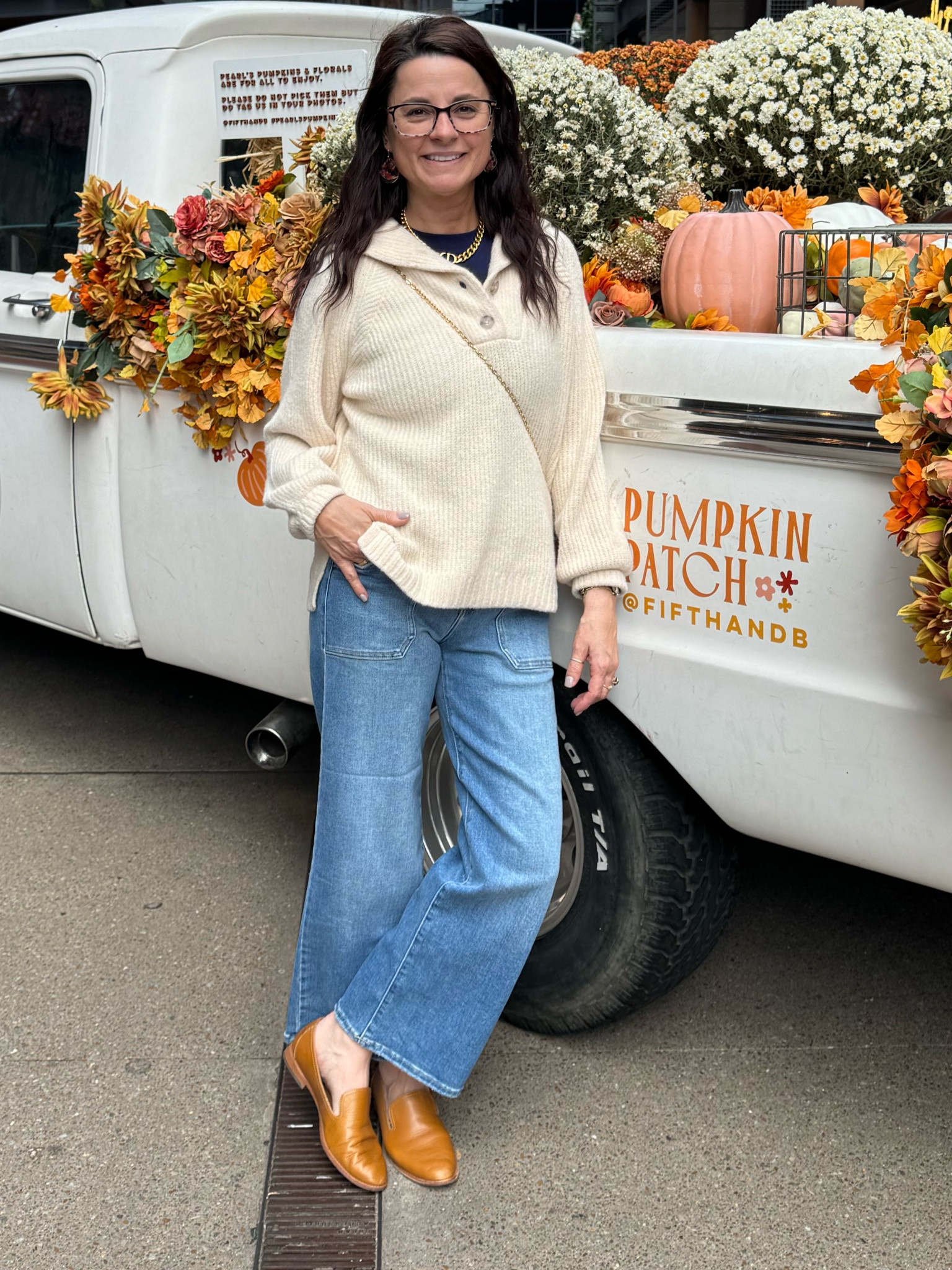 It’s sweater weather - I am having all those pumpkin and spice  feels!  These loafers are the perfect transition shoes to make any outfit look a bit elevated!  I have on the Madewell baby tee underneath my sweater in the dark navy color!

#LTKshoecrush #LTKstyletip #LTKSeasonal