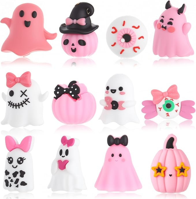Watersay 12 Pcs 3D Silicone Focal Beads for Pens, Pink Halloween | Beads Bulk for Charms, Beadabl... | Amazon (US)