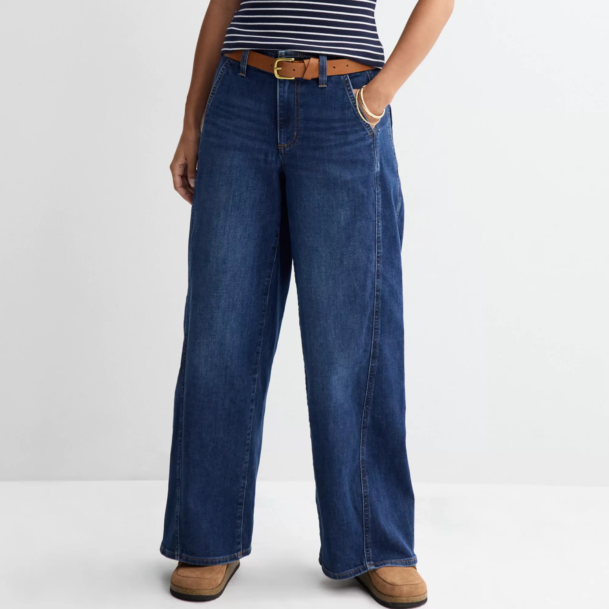 Women's Sonoma Goods For Life® High Rise Wide Leg Seamed Jeans, Size: 2, Medium Blue | Kohl's