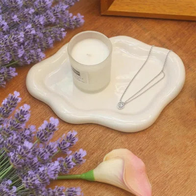 Ceramic Cloud Jewelry Tray With Safety Grooves - Decorative Ring Holder & Key Dish For Vanity Decor | Wayfair North America