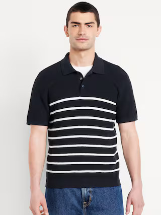Short-Sleeve Sweater-Knit Polo | Old Navy (US)