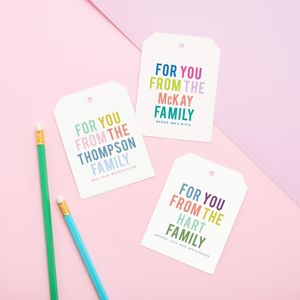 Colorblock Family Gift Tags | Joy Creative Shop