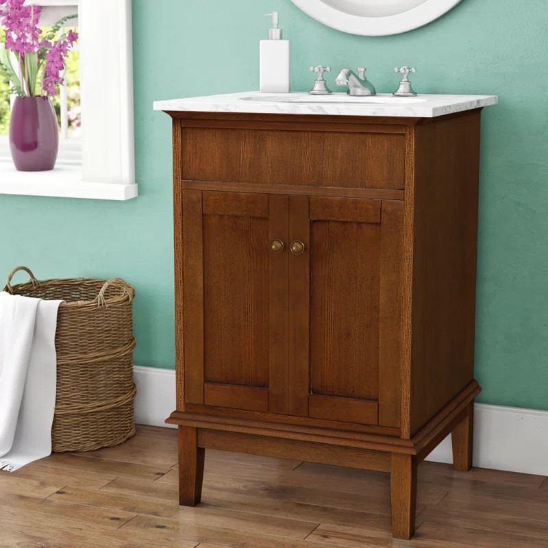 Kammerer 24'' Free Standing Single Bathroom Vanity with Marble Top | Wayfair North America