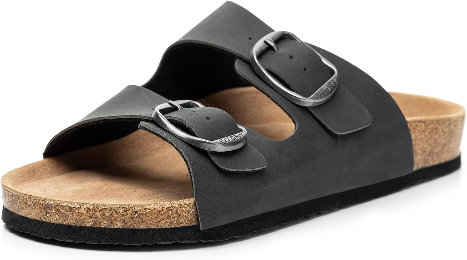 FITORY Womens Flat Sandals with Cork Footbed, Open Toe Slides Adjustable Slip On Slippers for Sum... | Amazon (CA)