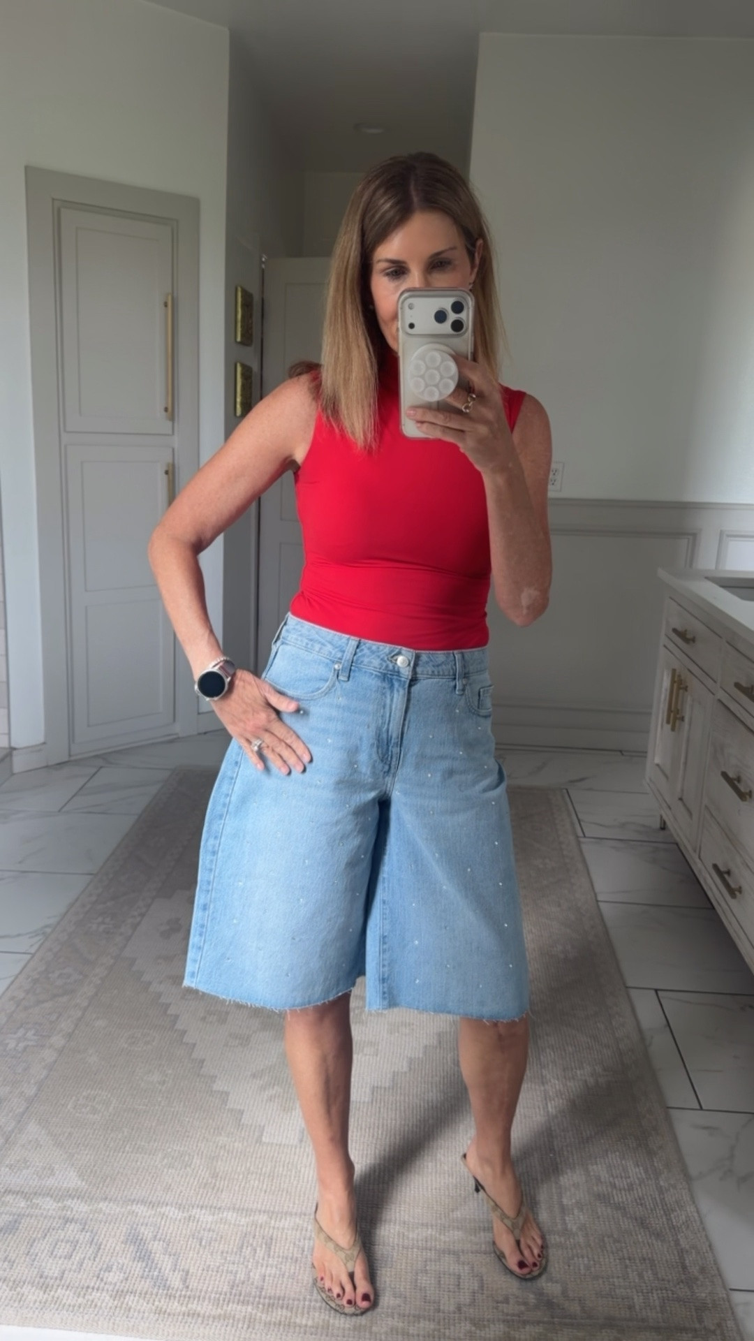Wearing size 4 shorts and medium top

#LTKOver40 #LTKootd