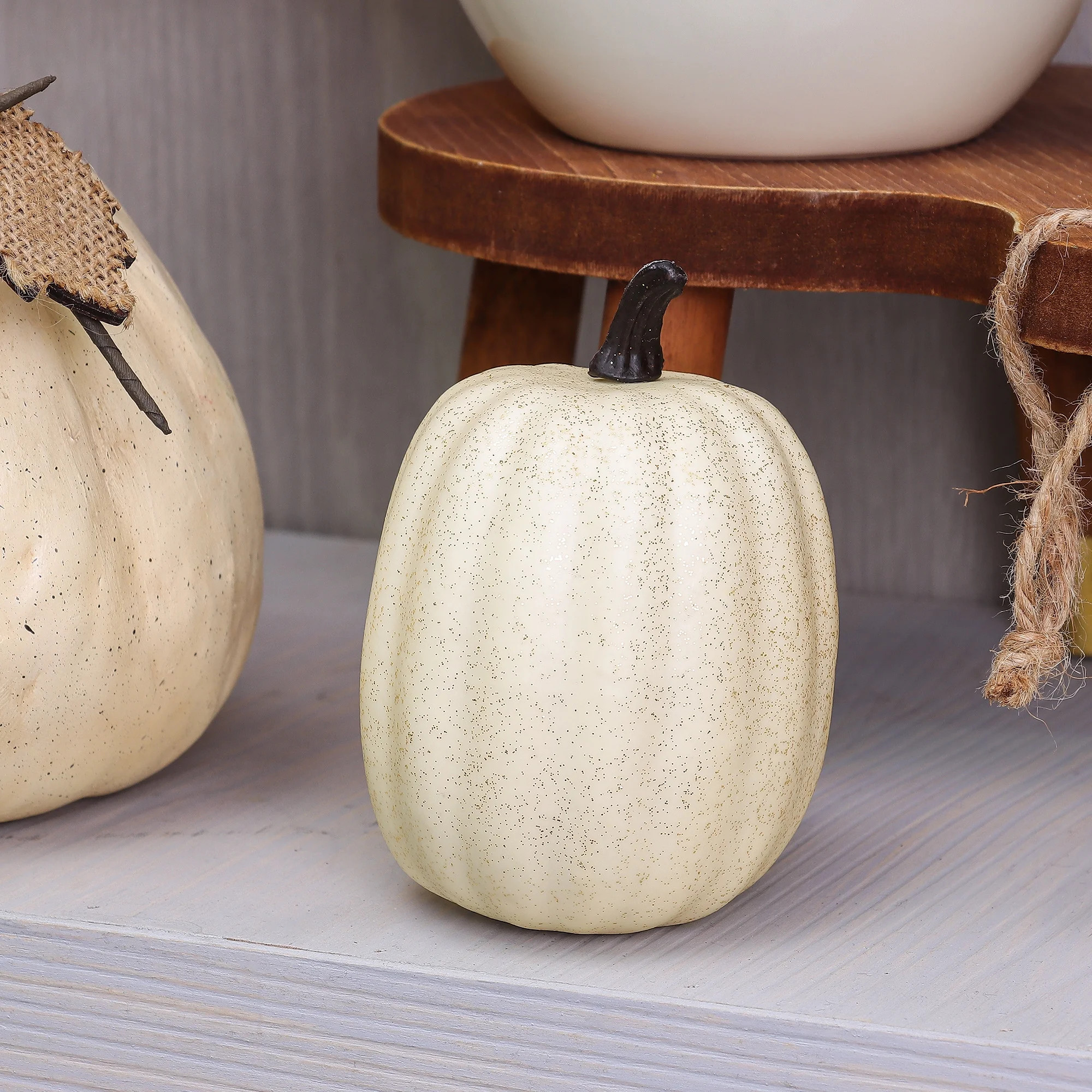 3.5 inch Height Harvest Small Gold Glitter Pumpkin Decoration, Way to Celebrate | Walmart (US)