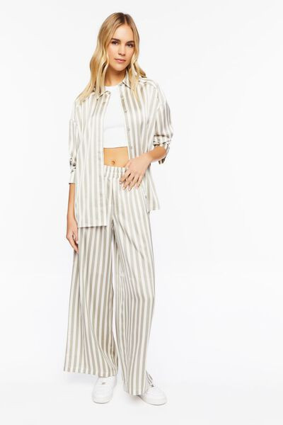 Satin Striped Wide-Leg Pants | Forever 21 (US)