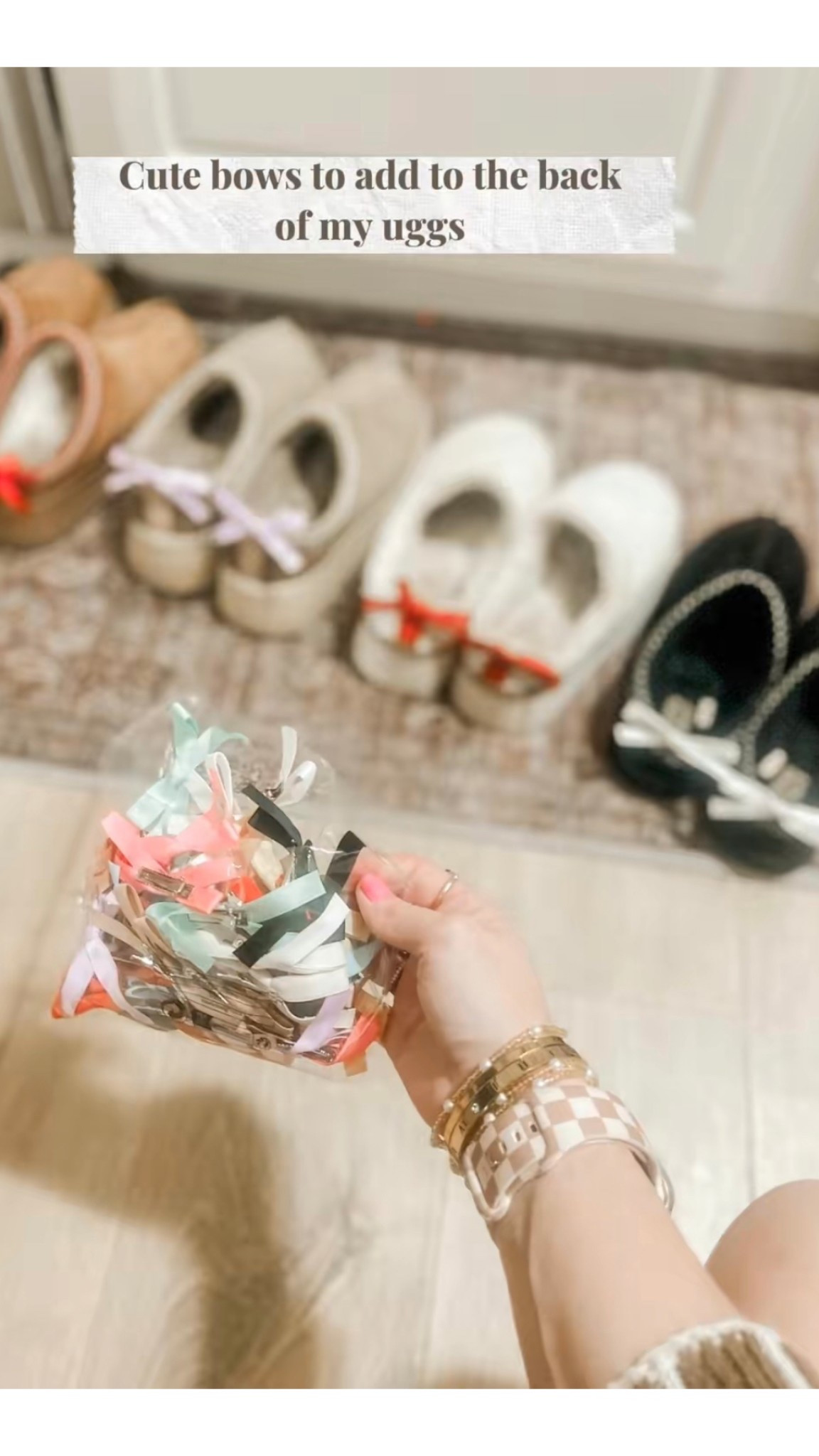 Here’s your sign to add bows to your Uggs. I’m obsessed #uggs #bows #fashion #trending 

#LTKFindsUnder50 #LTKBeauty #LTKStyleTip