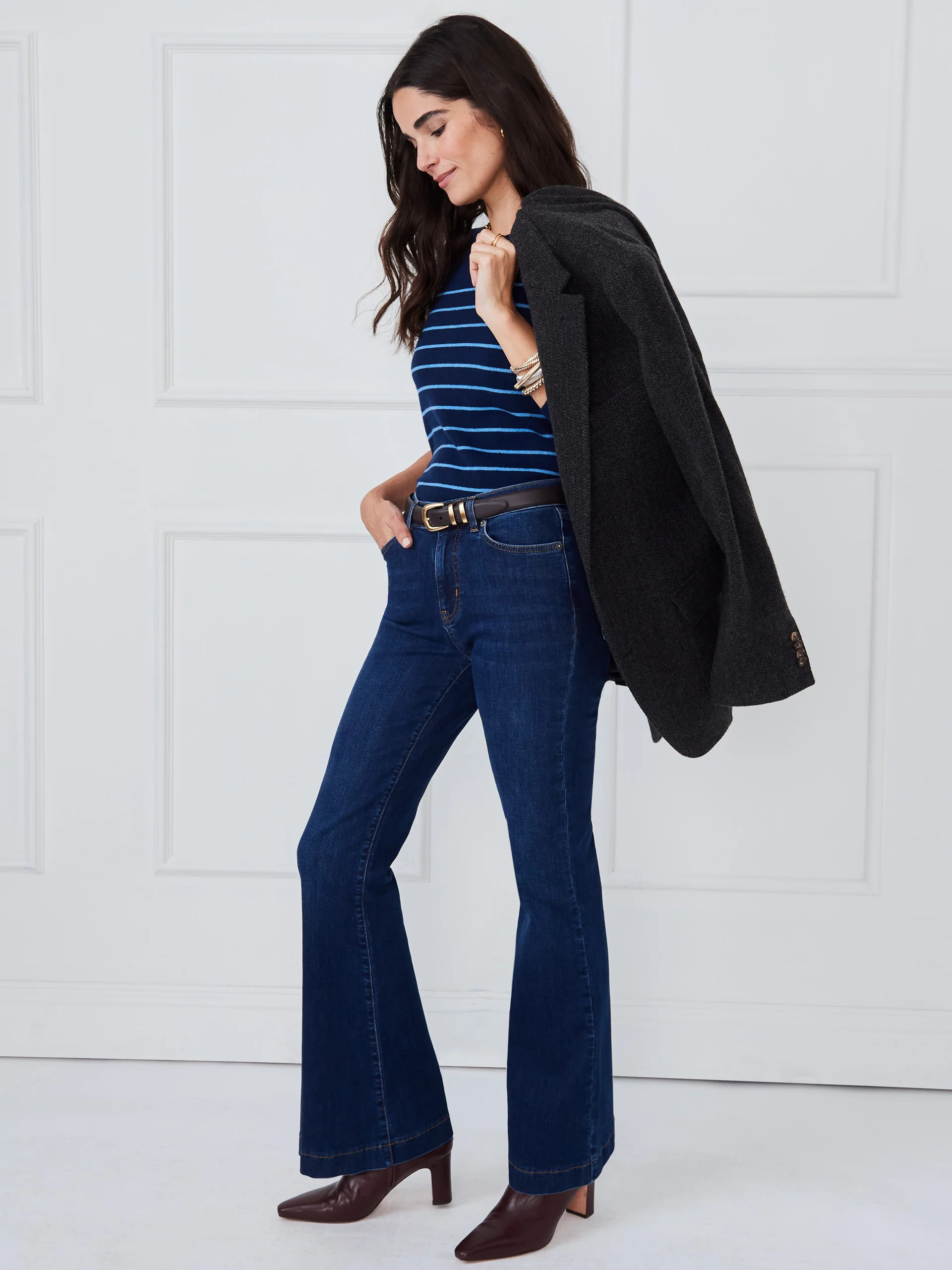 J.McLaughlin Women's Domino Jeans Dark Denim, Size 0 | Cotton/Denim | J.McLaughlin