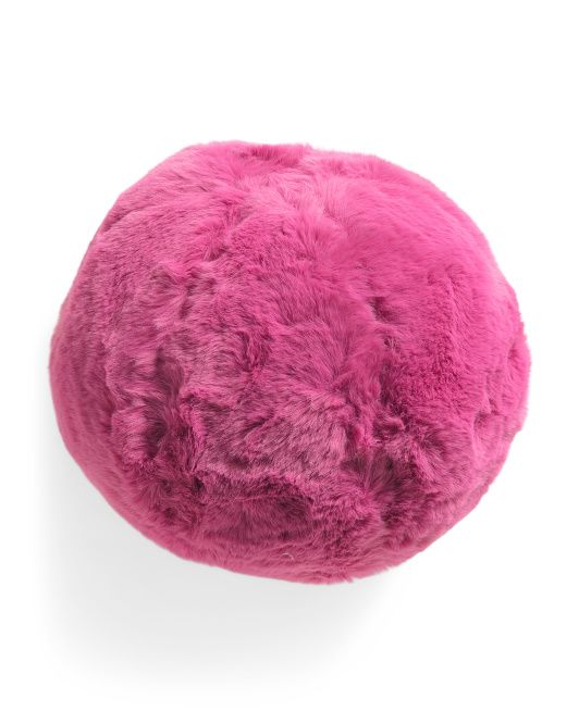 10in Big Rabbit Fur Ball | TJ Maxx